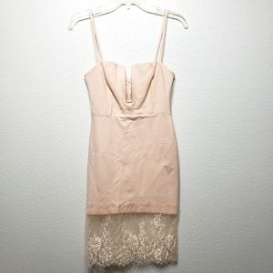 Medium Hottie Baby Pink Mini Dress With Lace Hem